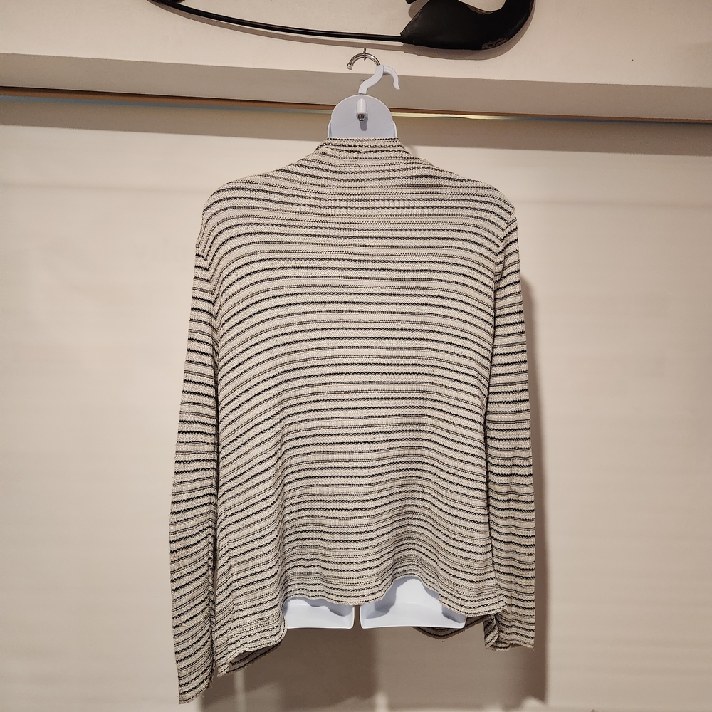Cotton Emporium Black and Cream Striped Cardigan